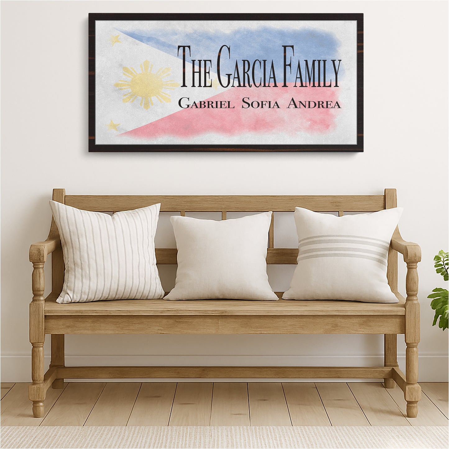 Filipino Flag Family Names Sign