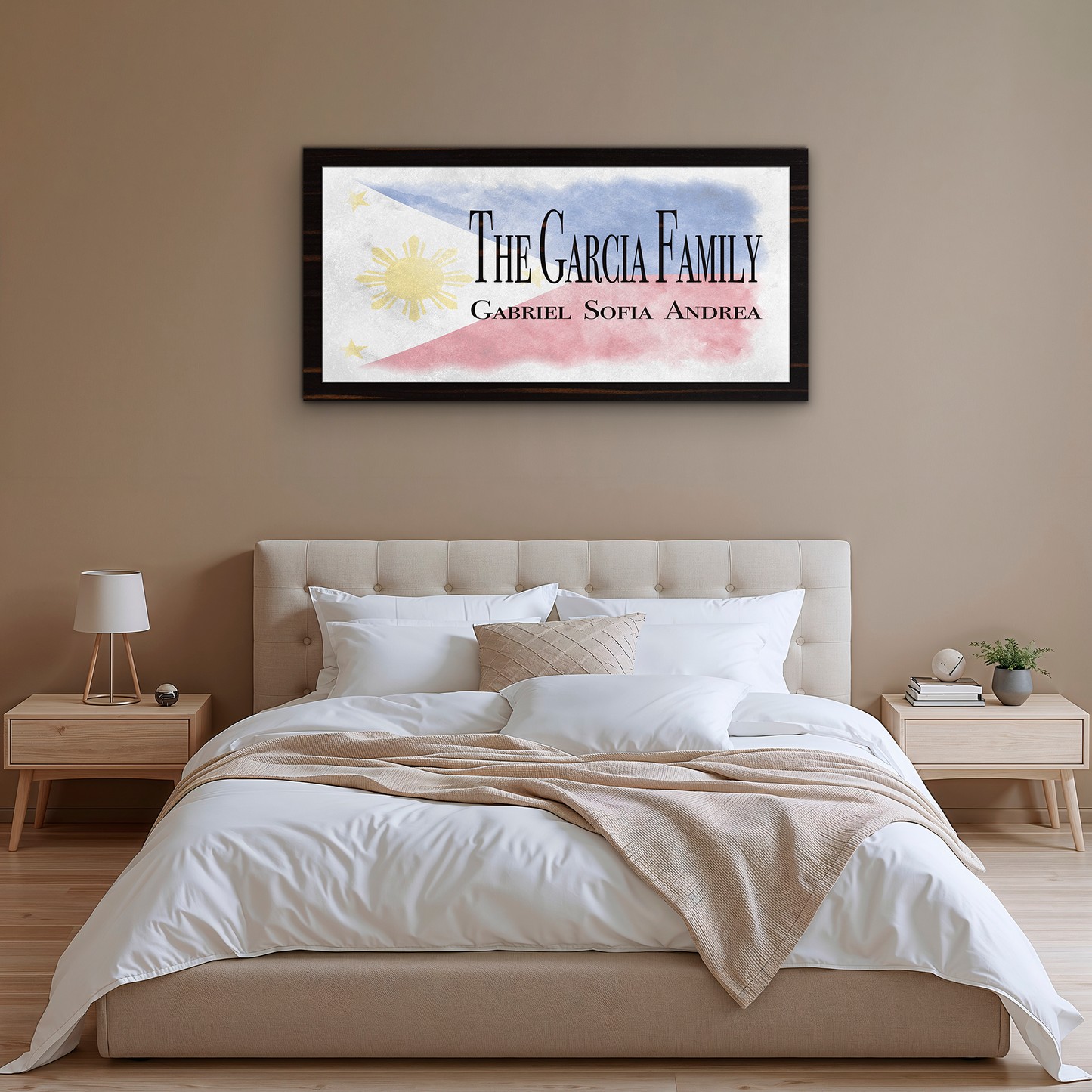 Filipino Flag Family Names Sign