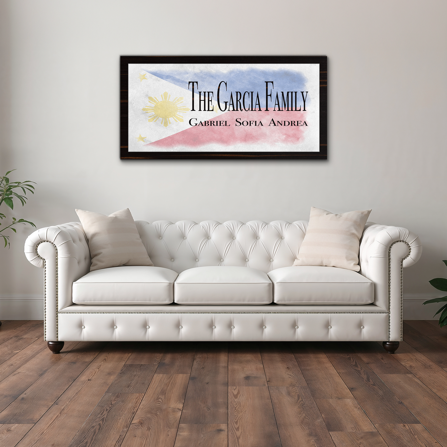 Filipino Flag Family Names Sign