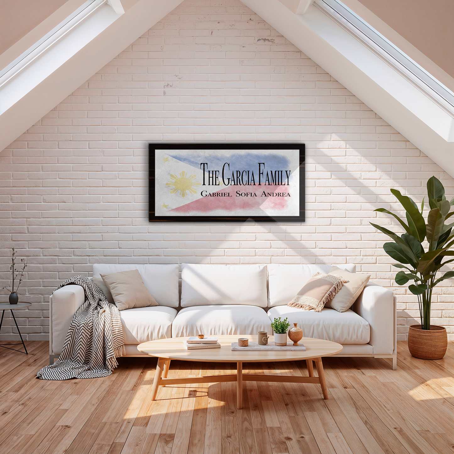 Filipino Flag Family Names Sign