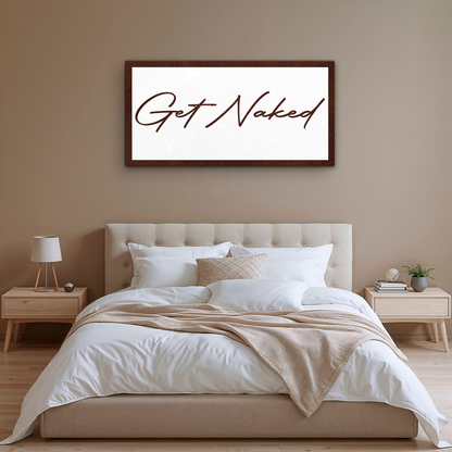Get Naked Bathroom Sign F8002