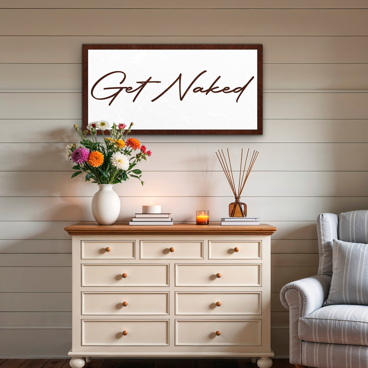 Get Naked Bathroom Sign F8002