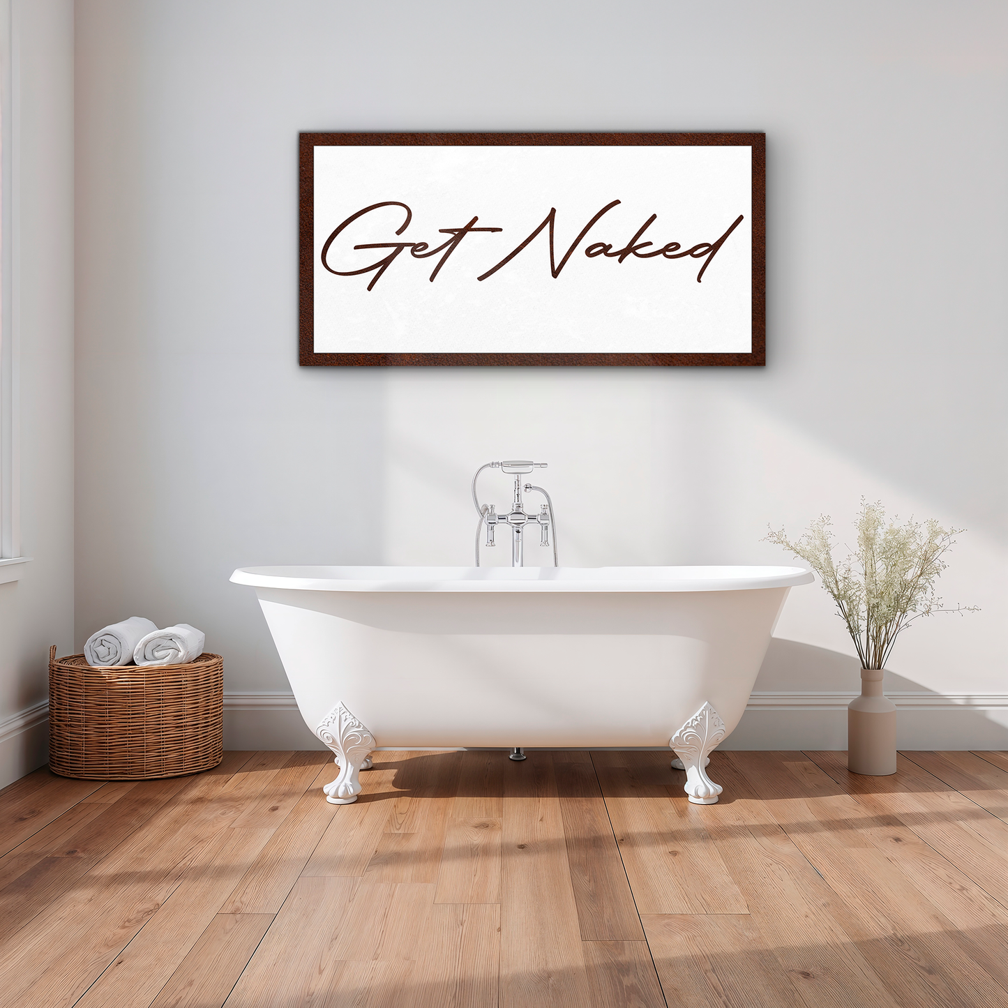 Get Naked Bathroom Sign F8002