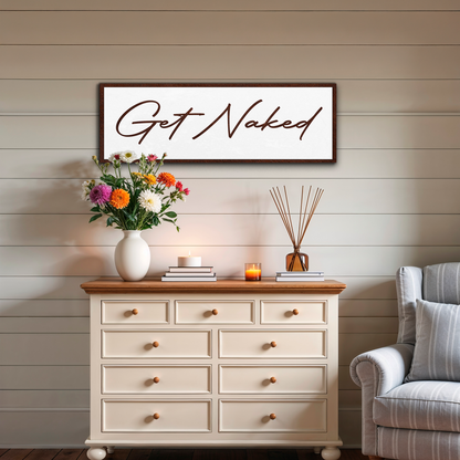 Get Naked Bathroom Sign F8003