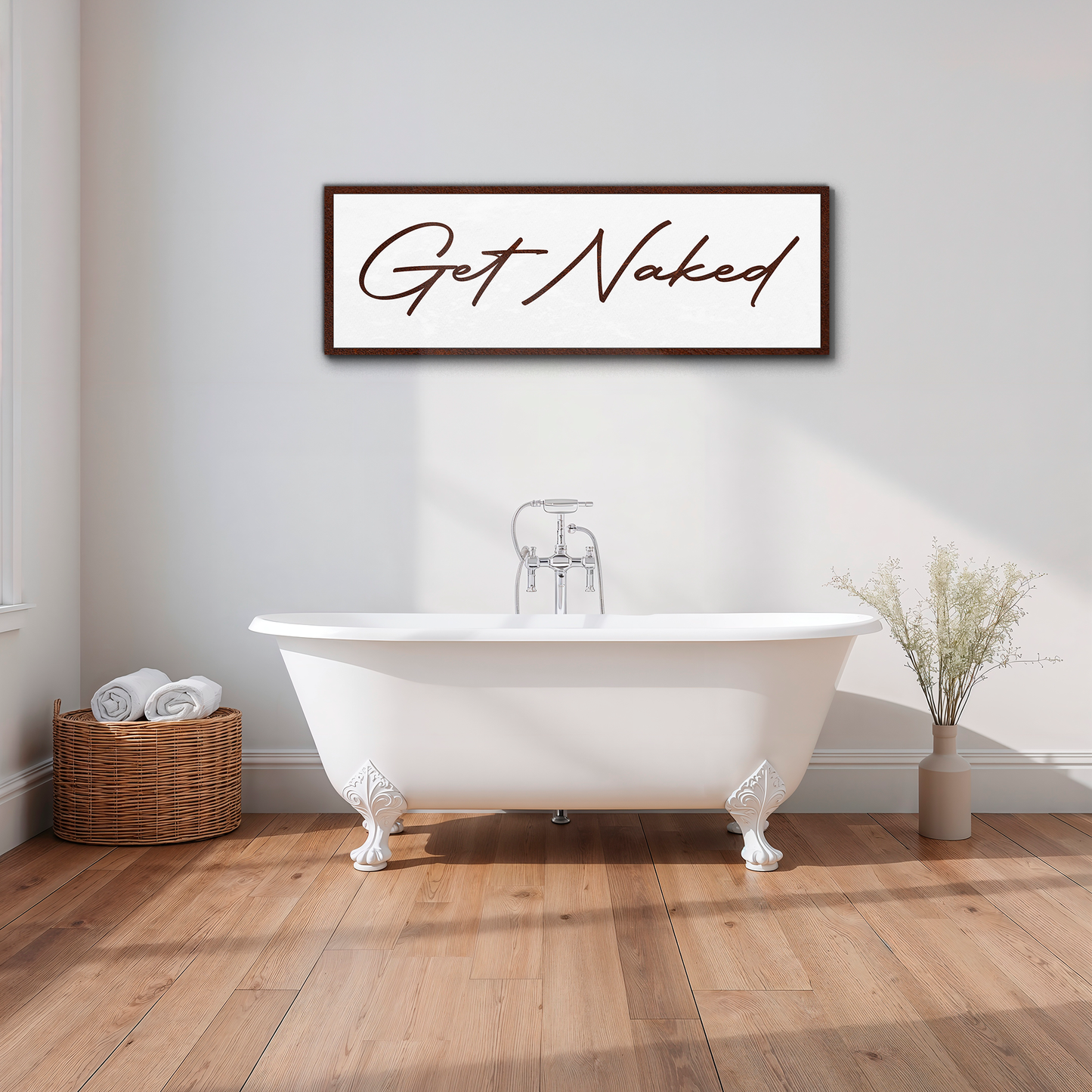 Get Naked Bathroom Sign F8003