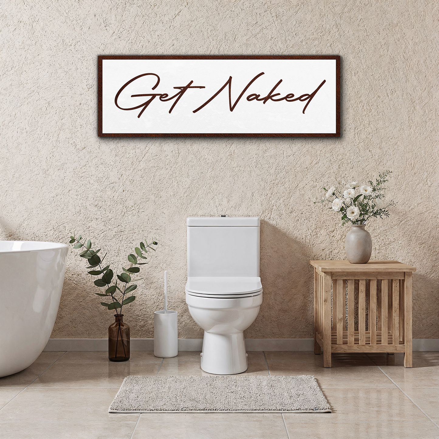 Get Naked Bathroom Sign F8003