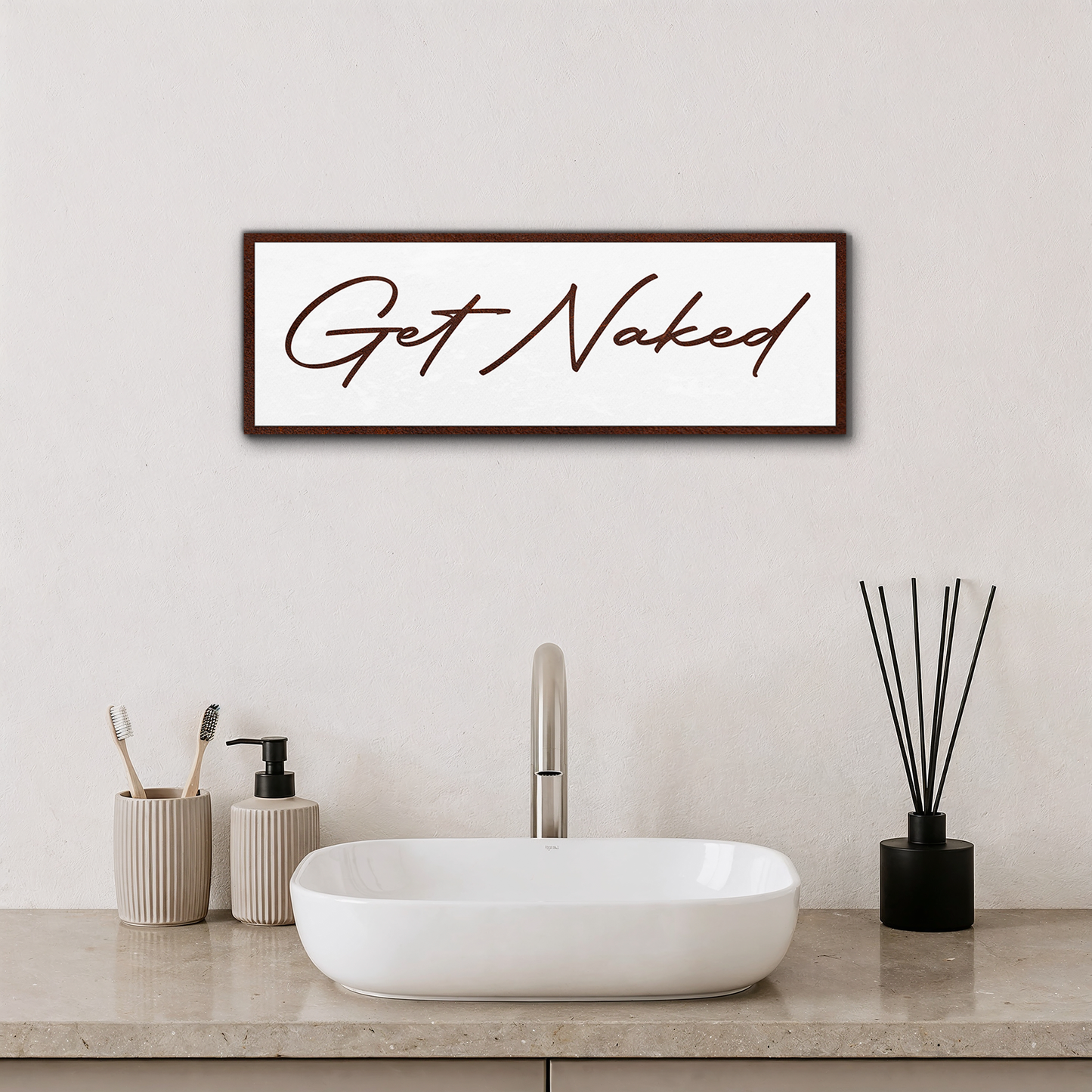 Get Naked Bathroom Sign F8003