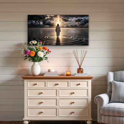 Walking on Water - Faith Based Canvas Wall Art F8004