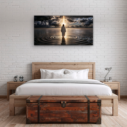Walking on Water - Faith Based Canvas Wall Art F8004