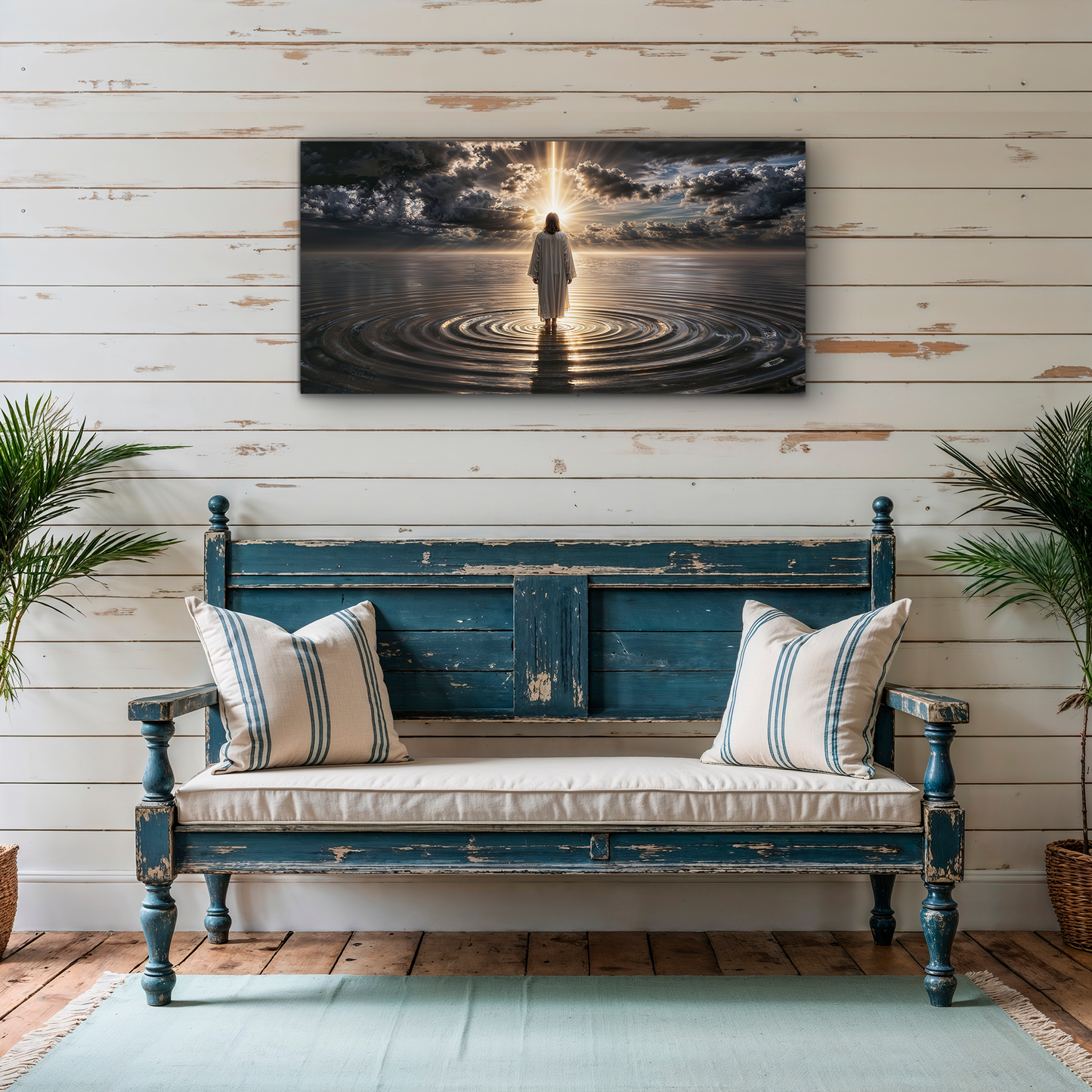 Walking on Water - Faith Based Canvas Wall Art F8004