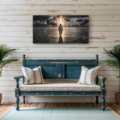 Walking on Water - Faith Based Canvas Wall Art F8004