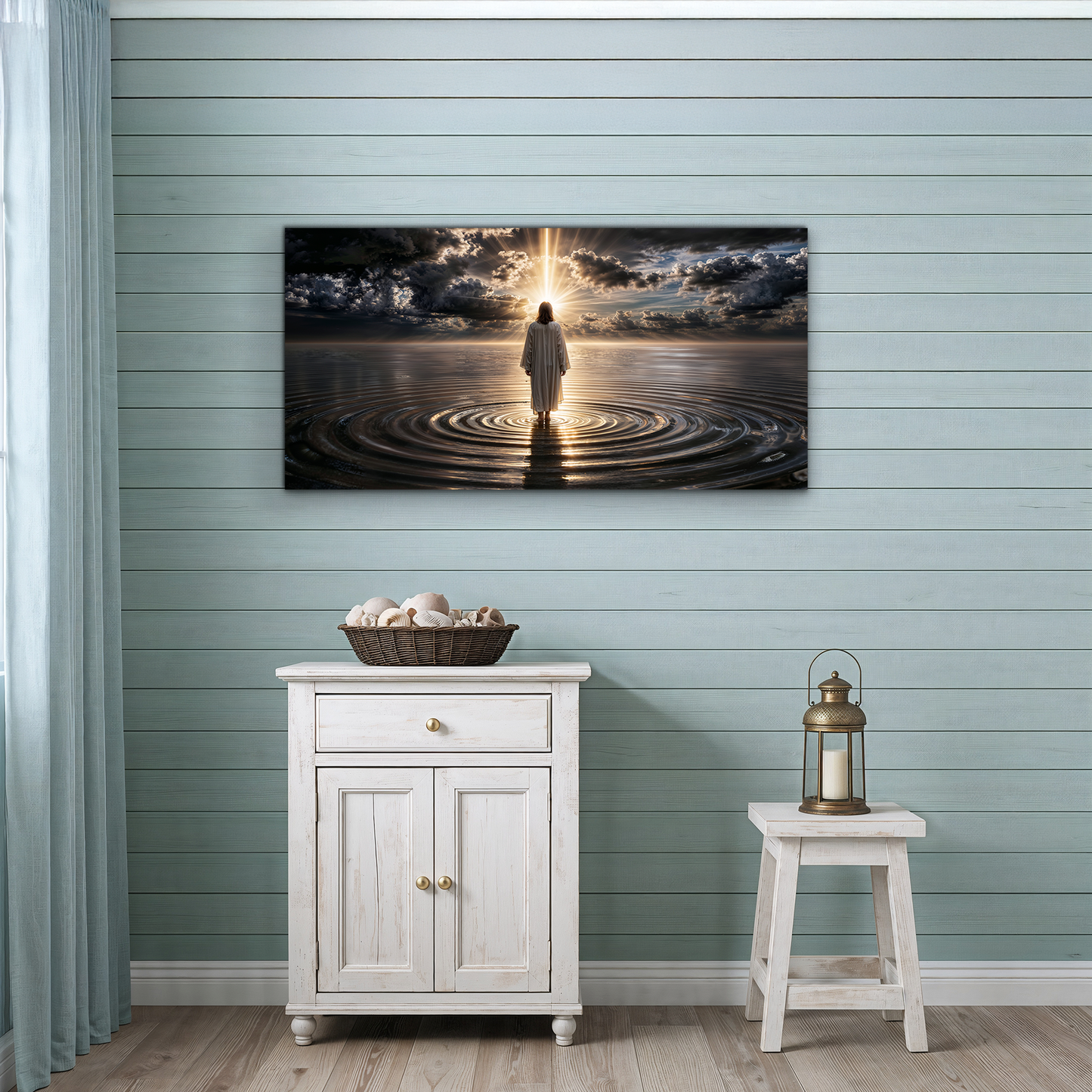 Walking on Water - Faith Based Canvas Wall Art F8004