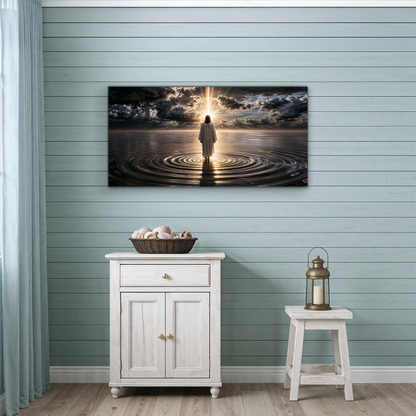 Walking on Water - Faith Based Canvas Wall Art F8004