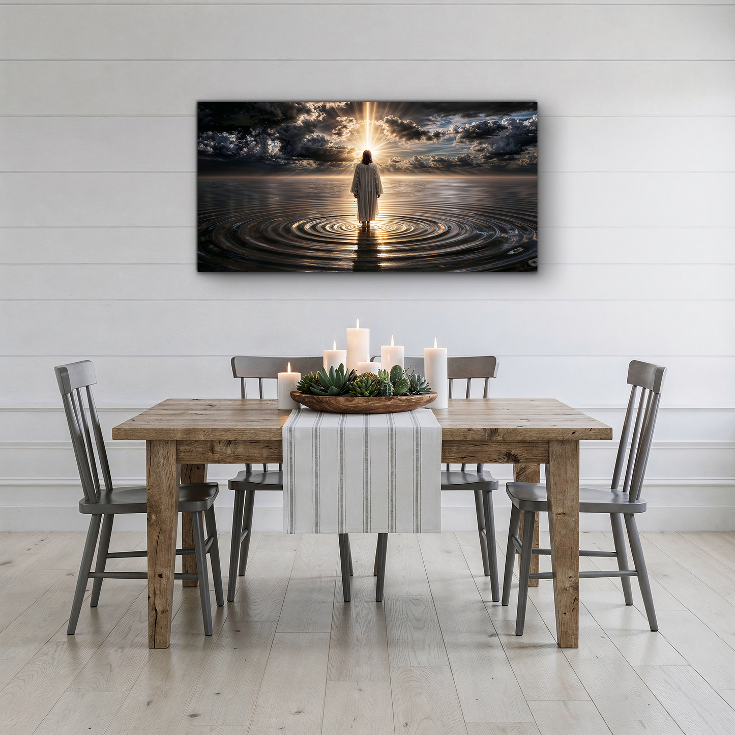 Walking on Water - Faith Based Canvas Wall Art F8004