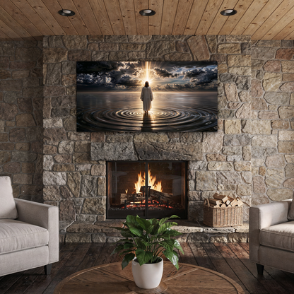 Walking on Water - Faith Based Canvas Wall Art F8004