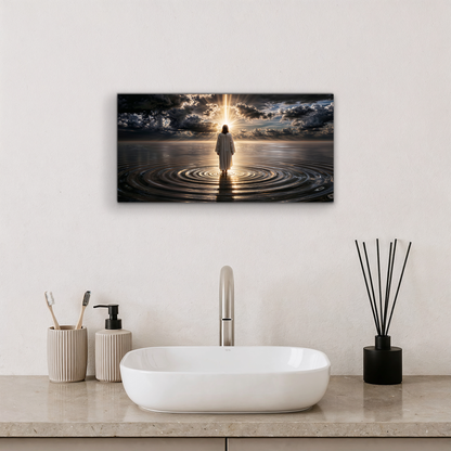 Walking on Water - Faith Based Canvas Wall Art F8004