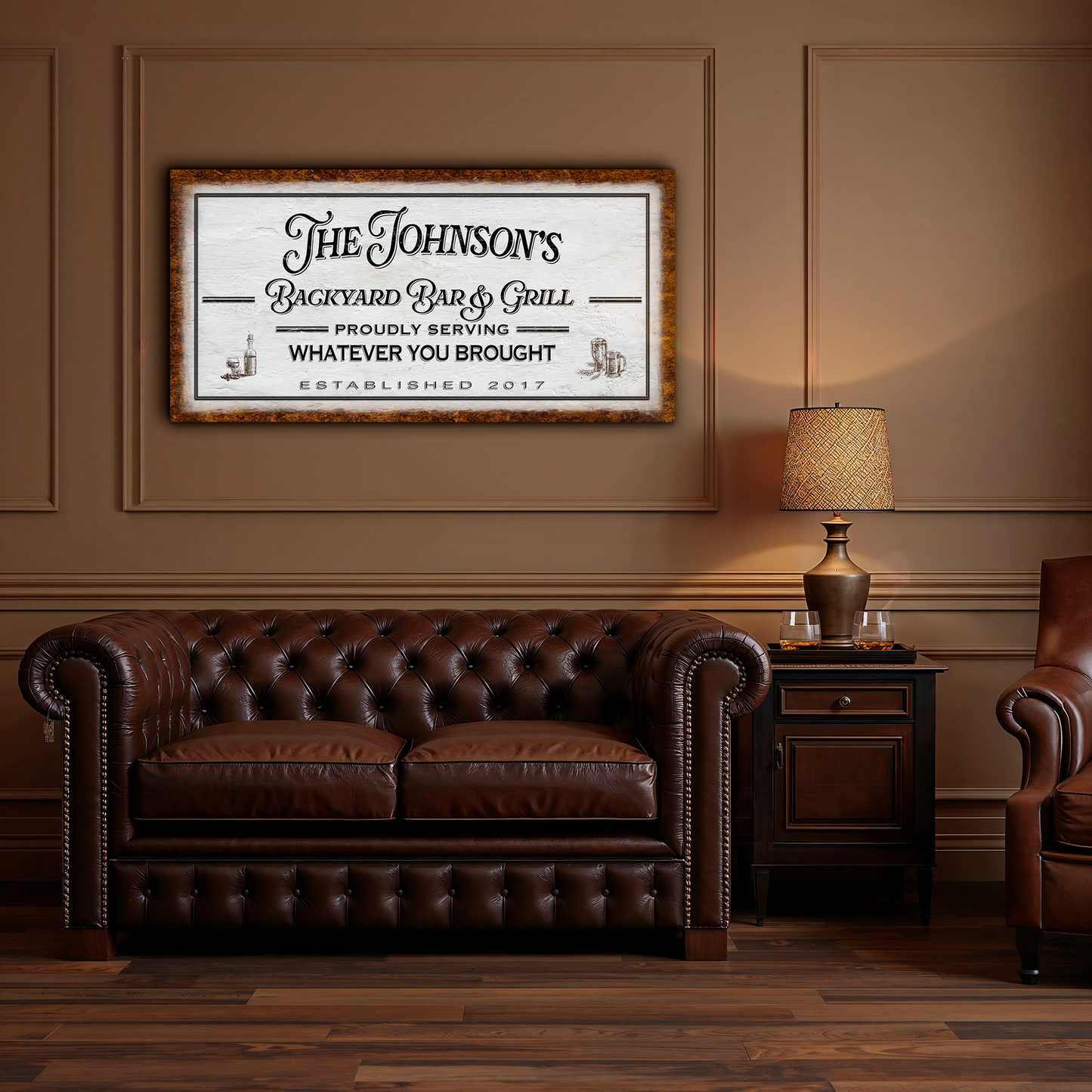 Backyard Bar and Grill Personalized Sign - P1001