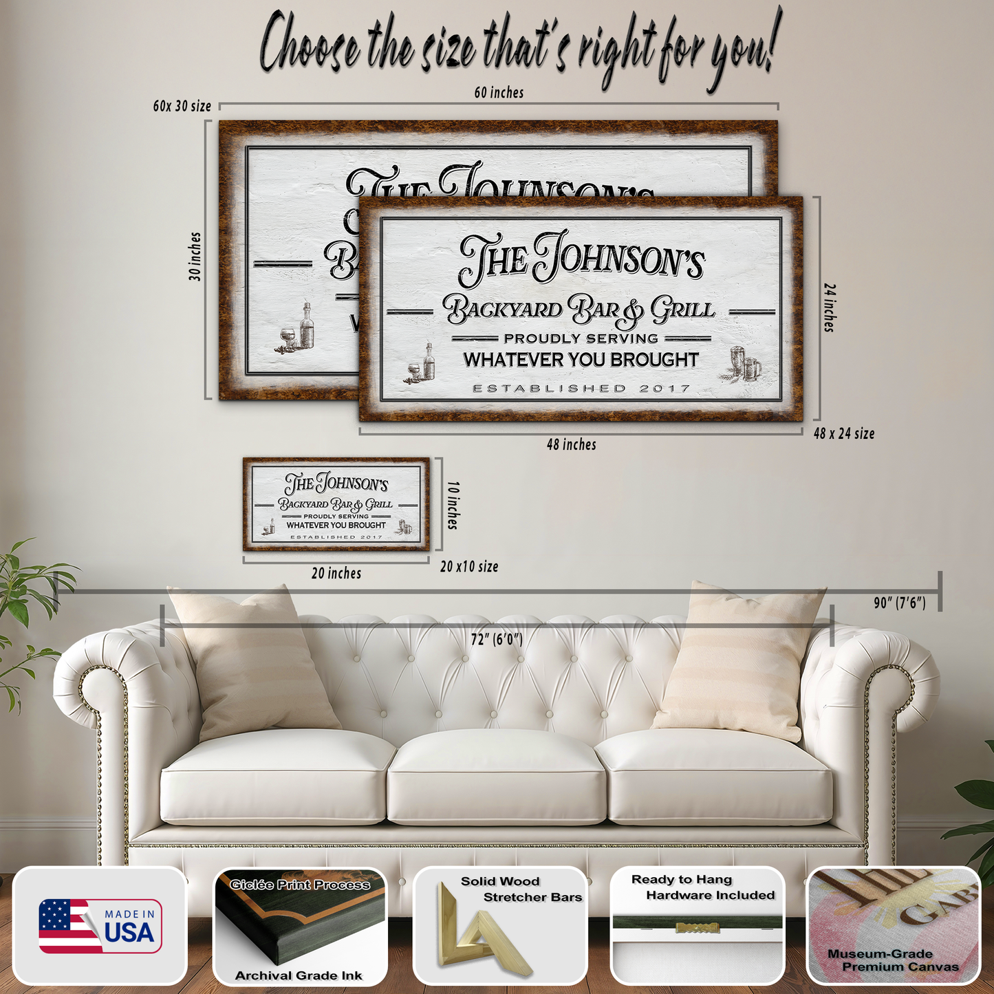 Backyard Bar and Grill Personalized Sign - P1001