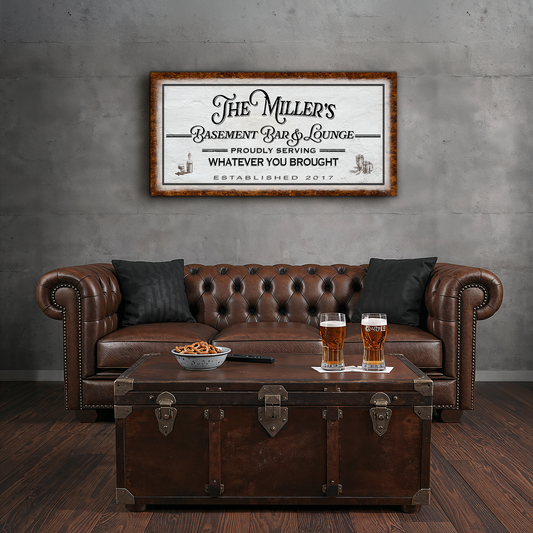 Basement Bar and Grill Personalized Sign - P1002