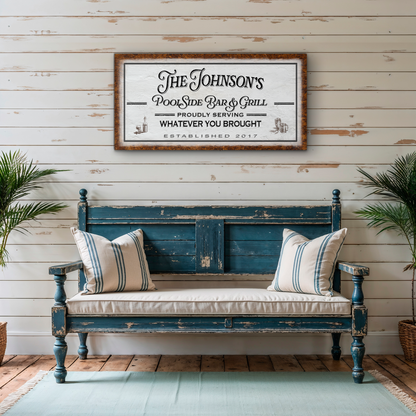 Poolside Bar and Grill Personalized Sign - P1003