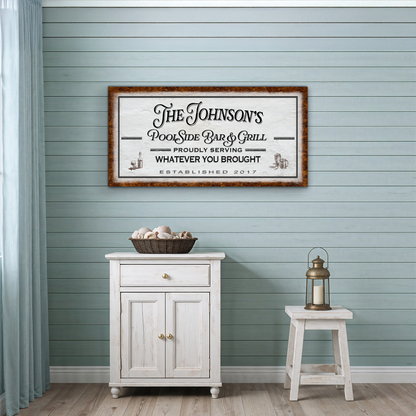 Poolside Bar and Grill Personalized Sign - P1003