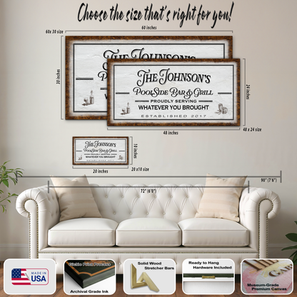 Poolside Bar and Grill Personalized Sign - P1003