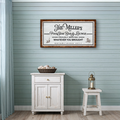 Poolside Bar and Lounge Personalized Sign - P1004