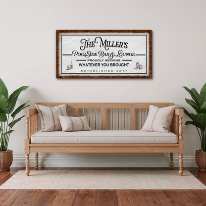 Poolside Bar and Lounge Personalized Sign - P1004
