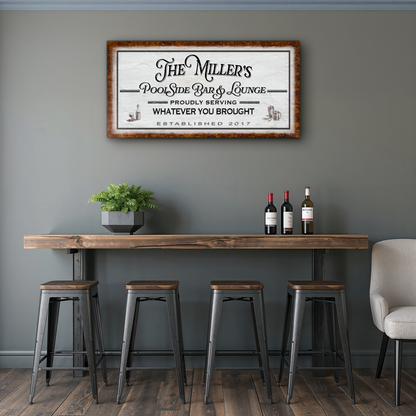 Poolside Bar and Lounge Personalized Sign - P1004