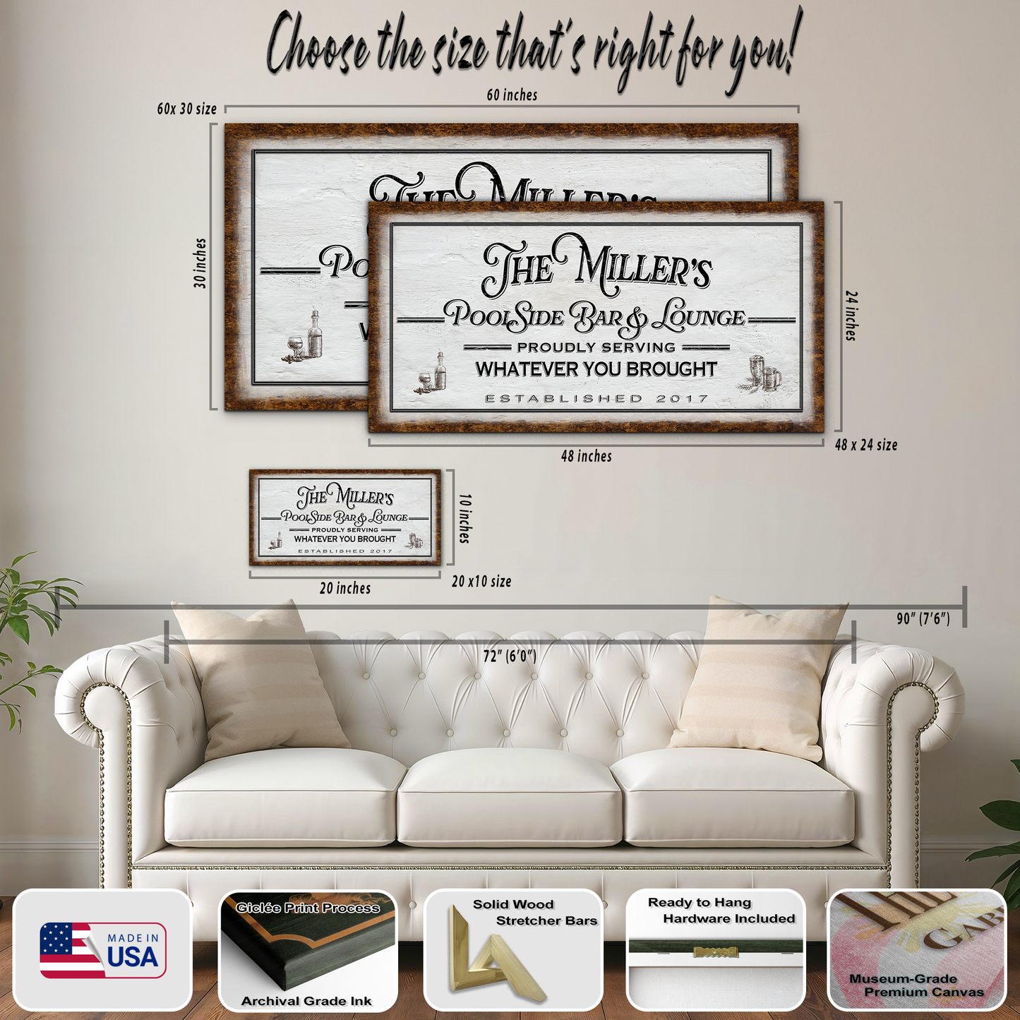 Poolside Bar and Lounge Personalized Sign - P1004