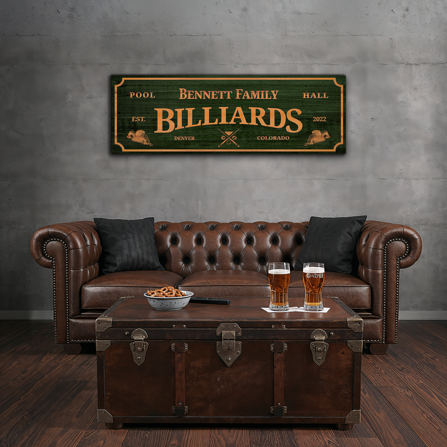 Family Pool Hall Billiards Sign