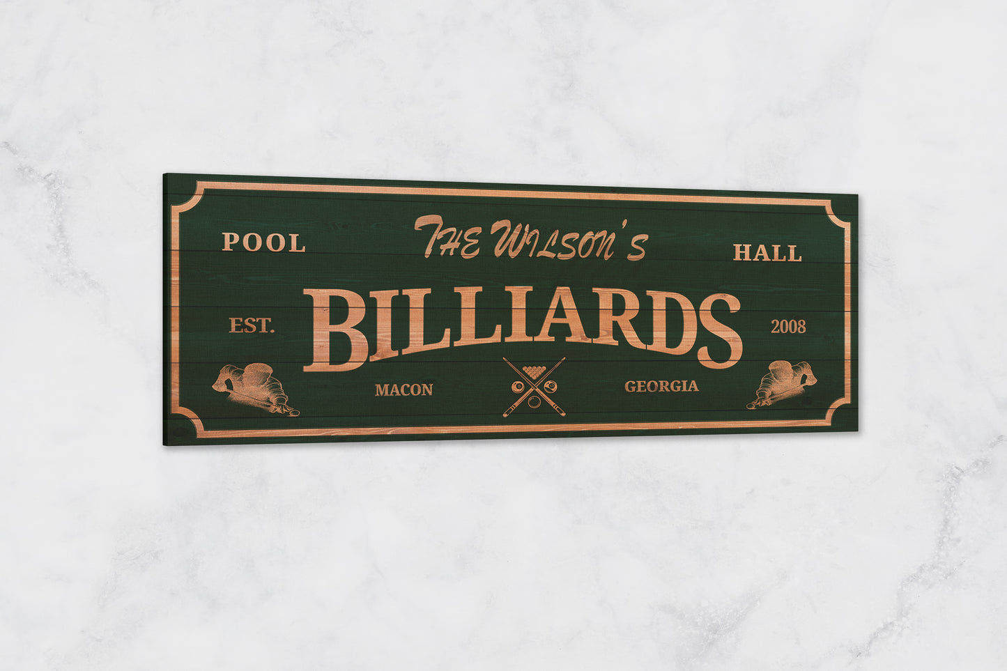 Family Pool Hall Billiards Sign