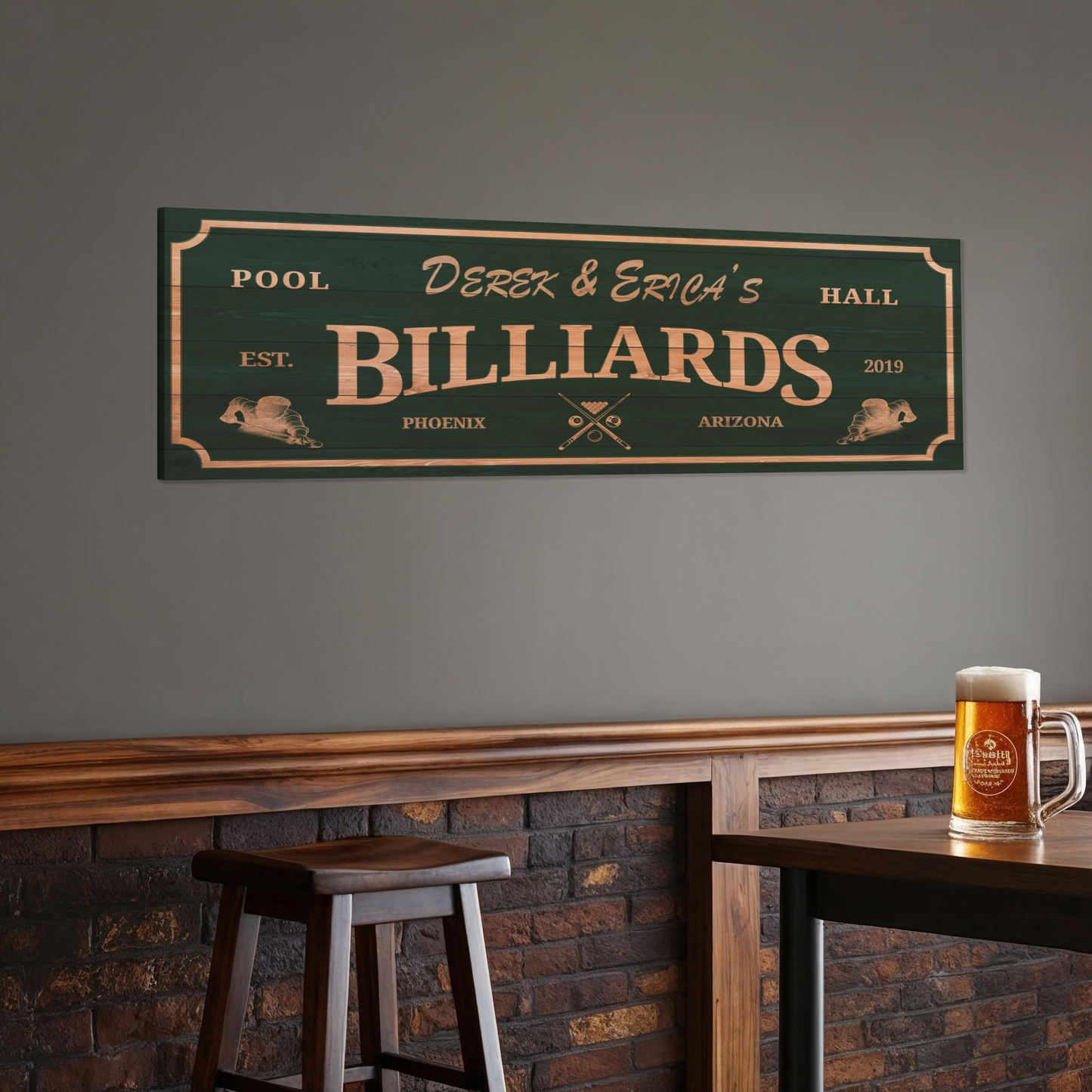 Family Pool Hall Billiards Sign