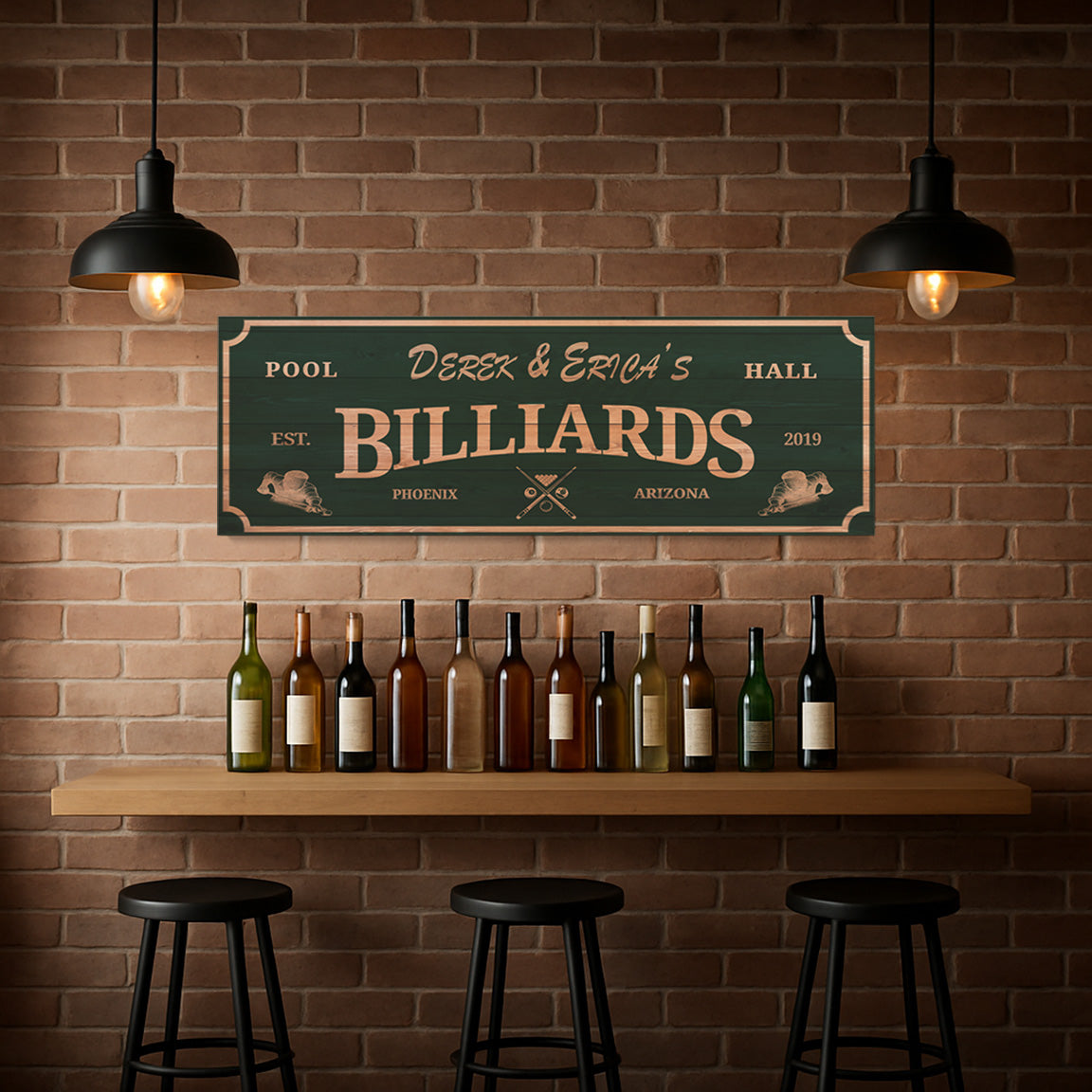 Family Pool Hall Billiards Sign