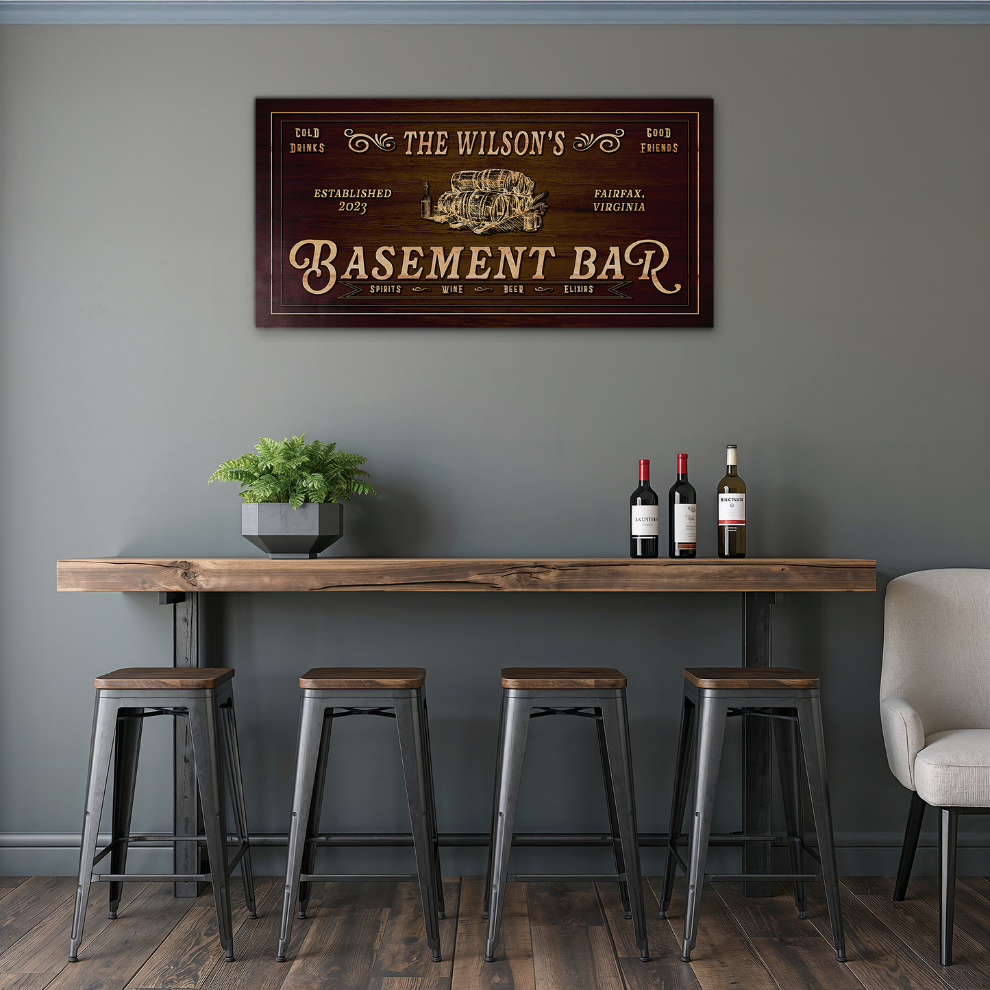 Personalized Basement Bar Sign P1007