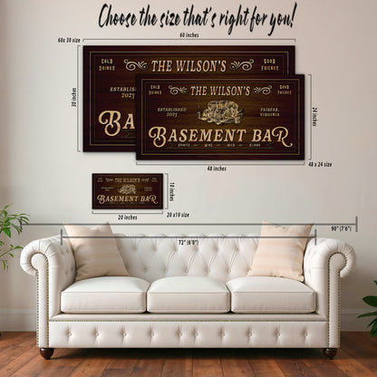 Personalized Basement Bar Sign P1007