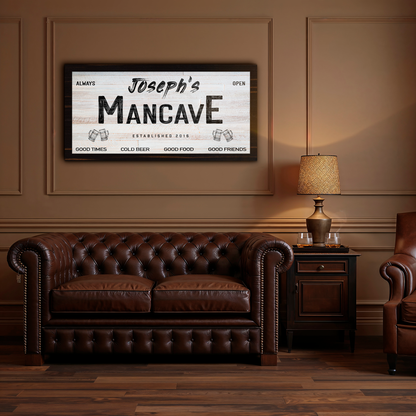 Man Cave Personalized Bar Sign P1009