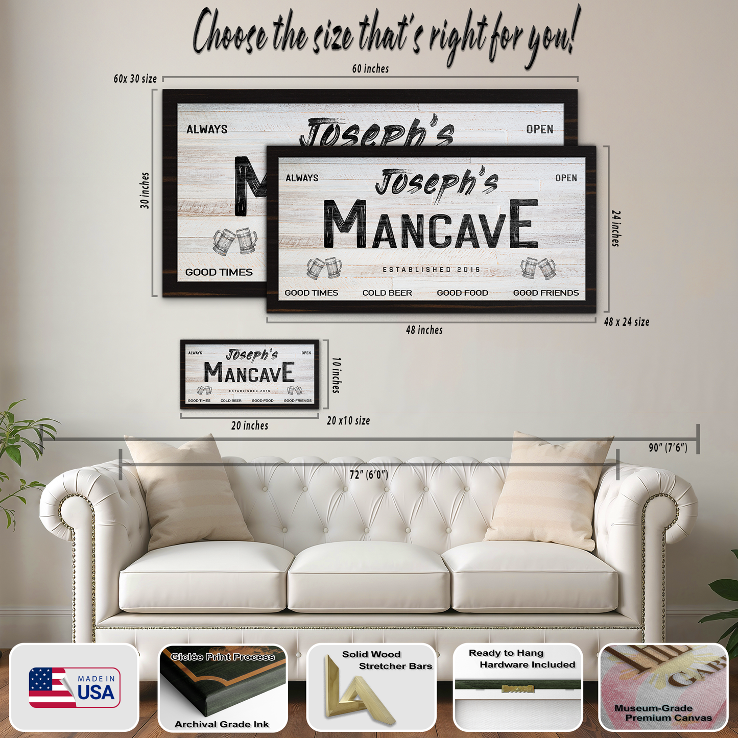 Man Cave Personalized Bar Sign P1009