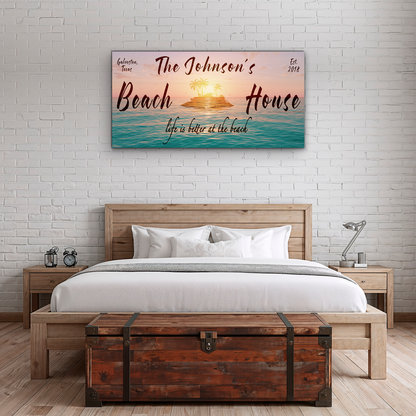 Beach House Personalized Name Sign - P1010