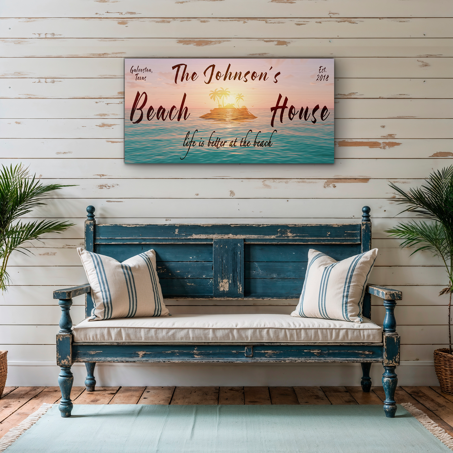 Beach House Personalized Name Sign - P1010