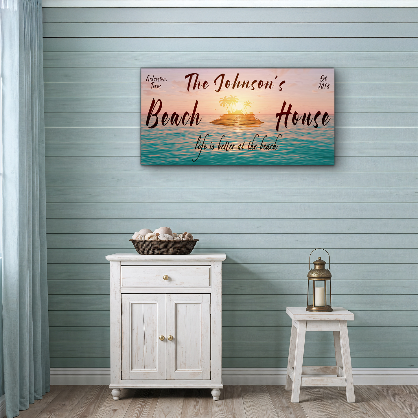 Beach House Personalized Name Sign - P1010