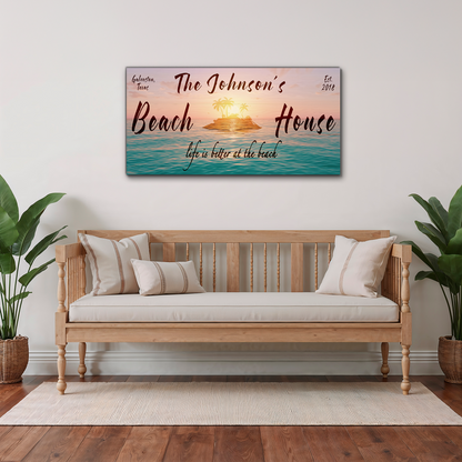 Beach House Personalized Name Sign - P1010