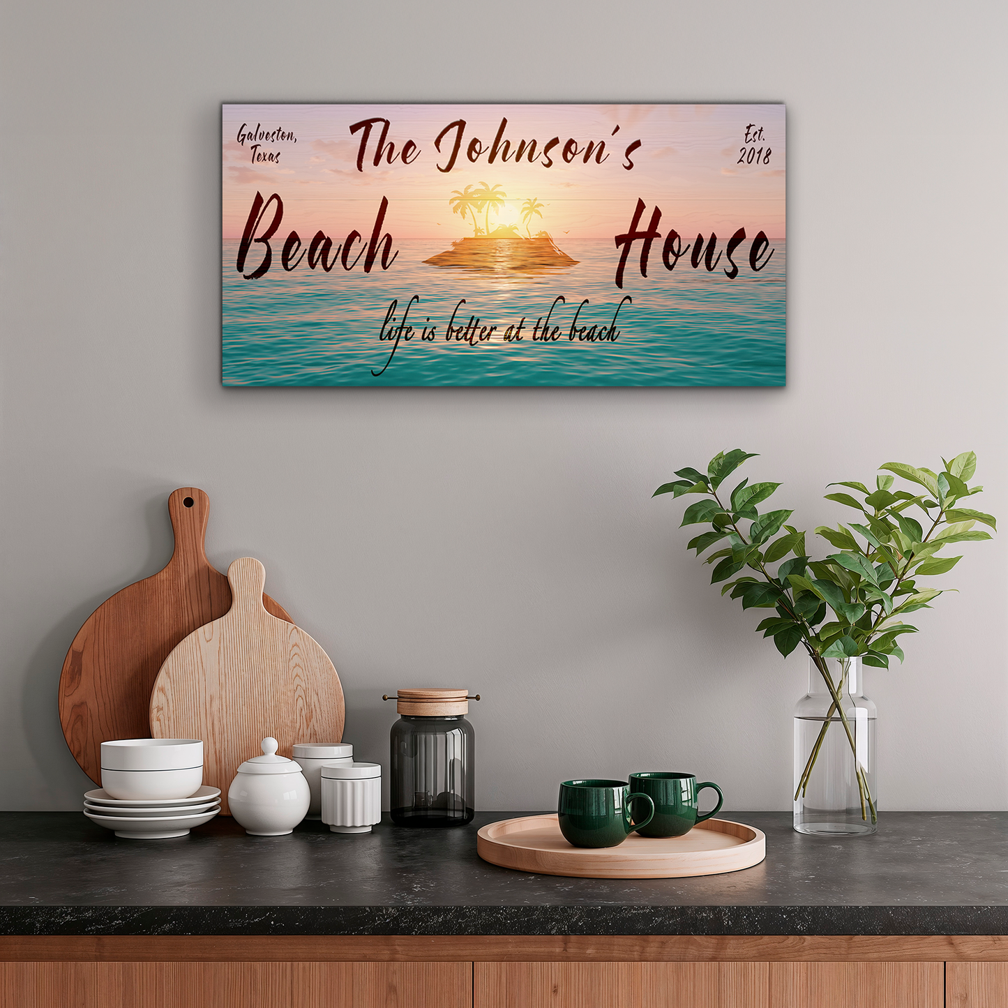 Beach House Personalized Name Sign - P1010