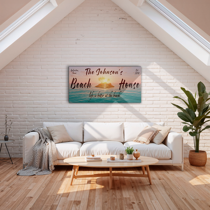 Beach House Personalized Name Sign - P1010