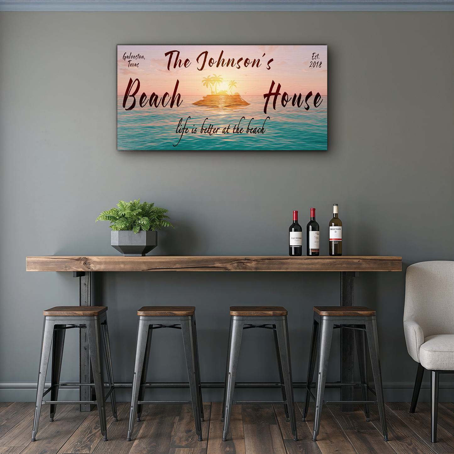 Beach House Personalized Name Sign - P1010