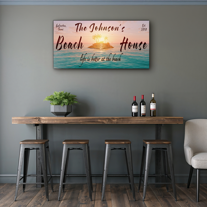 Beach House Personalized Name Sign - P1010