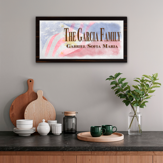 Filipino-American Flag Family Names Sign
