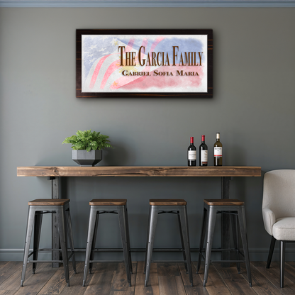 Filipino-American Flag Family Names Sign