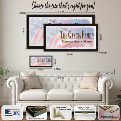 Filipino-American Flag Family Names Sign