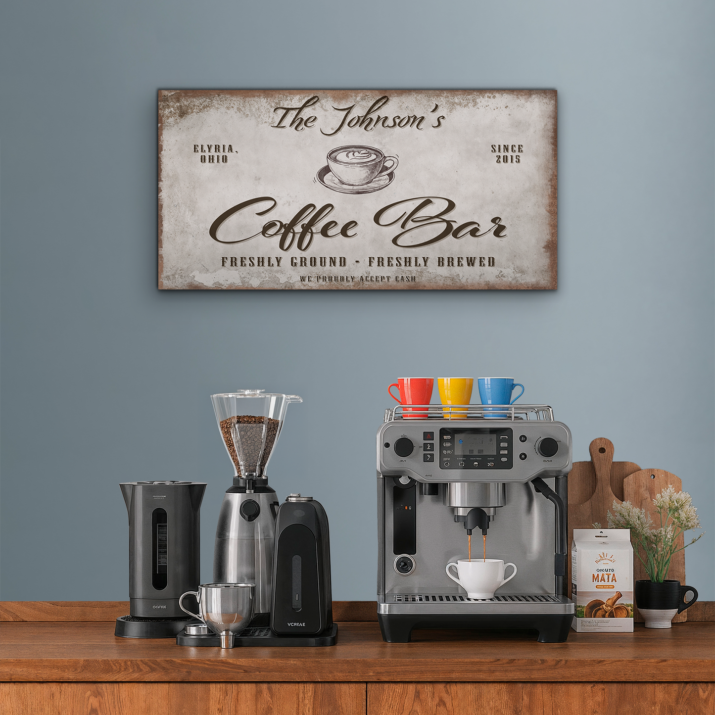Personalized Coffee Bar Sign (Light)